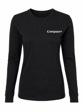 Women's Compass Black Long Sleeve Tee